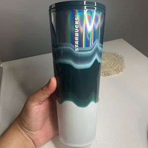 Green + Iridescent Starbucks 24 oz Tumblr